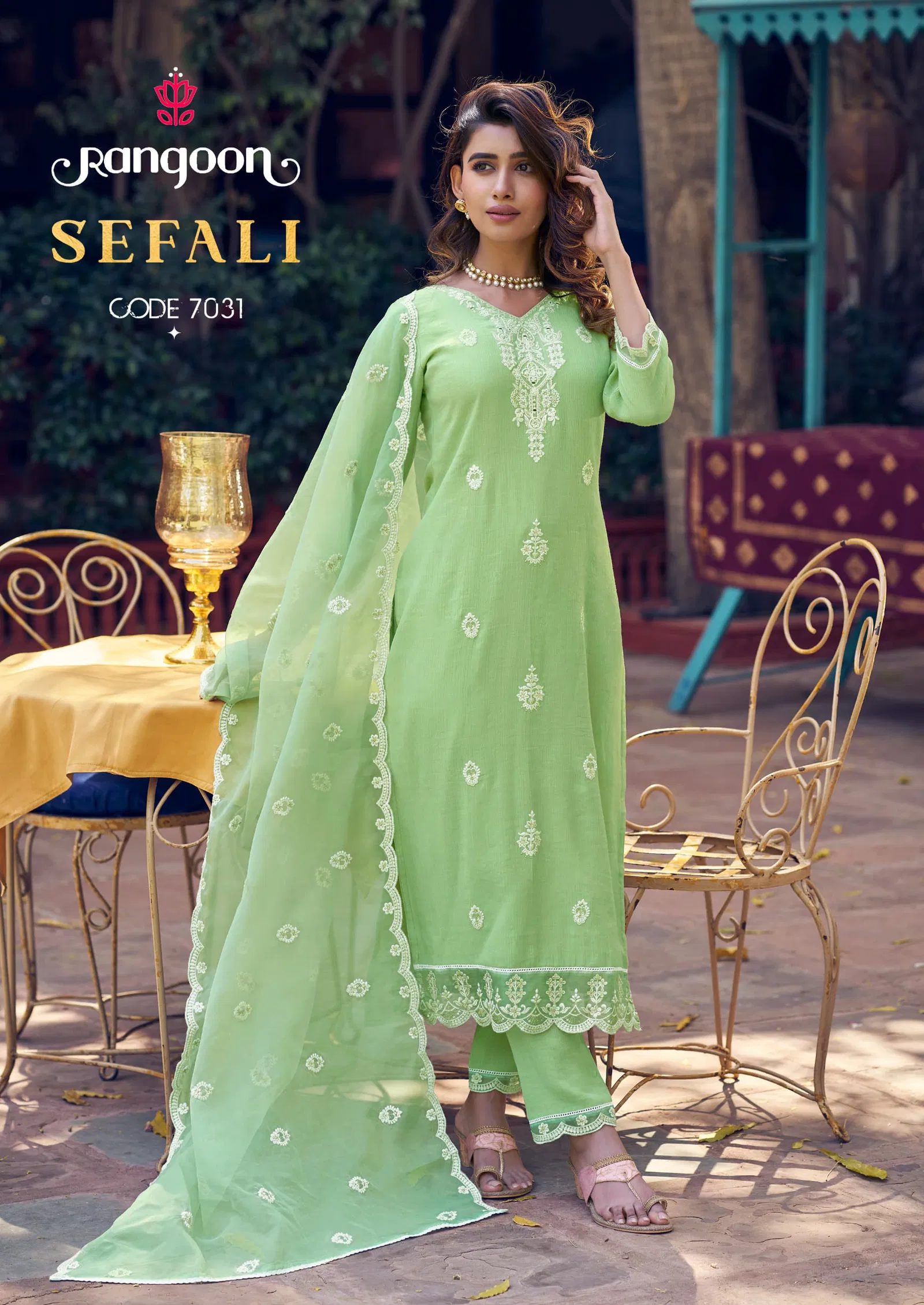 Sefali By Rangoon Viscose Kurti With Bottom Dupatta Suppliers In India
